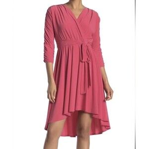 NWT Eliza J Nordstrom Rack Women Size 14 Ruched Midi Dress Feminine Flattering